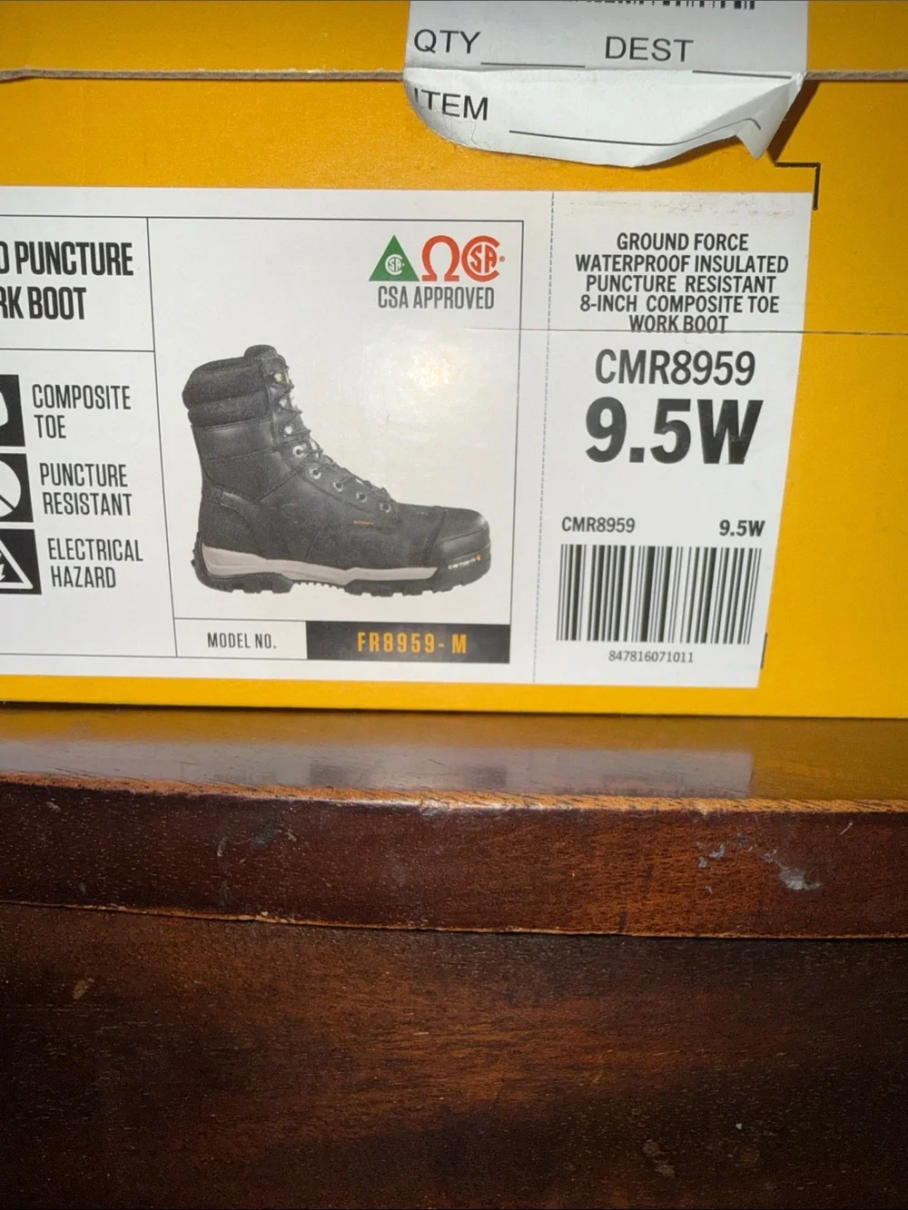 Carhartt Men's Black Lace-Up Waterproof Work Boot